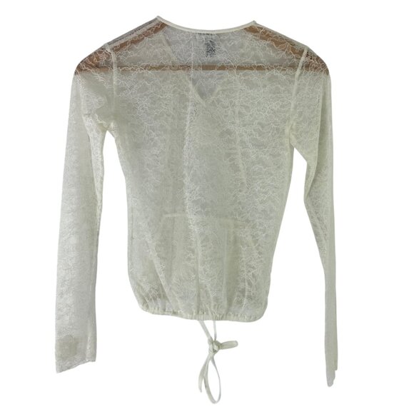 CHANEL Le Make Up De Chanel P24358V14575 Lace Long Sleeve Tops White Size Tag 34 - Picture 7 of 11